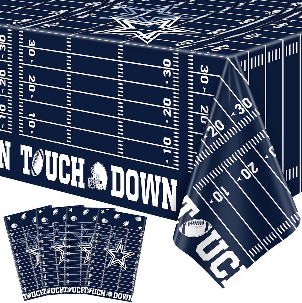 4 Pack Football Themed Tablecloths Sport Themed Party Decorations Disposable Pla