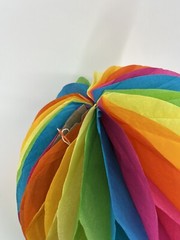 Vintage Multicolor Honeycomb Tissue Paper Ball Decor Lot of 3 14” Diameter