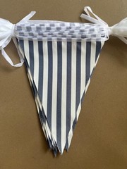 20 Meters 66ft Dark Blue White Stripes Banner Pennant Buntings Double Sided Fabr