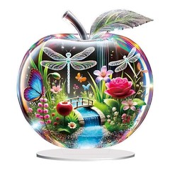 2D Colorful Apples Decoration Flat Tabletop Ornament for Office Desk Shelf