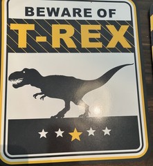 Dinosaur Party Decorations Lot-Signs And 7×5 Backdrop Banner T-Rex Bday Bundle
