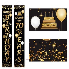 2 Pieces 70th Birthday Party Decorations Cheers 70 x 12 inches,
