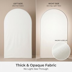Ivory Arch Backdrop Cover Set of 2, 7.2FT and 6FT Stretchy Spandex Ivory Arch