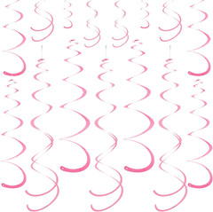 Pink Ceiling Swirl Foil Decorations Hanging Plastic Streamer Themed Swirl Party
