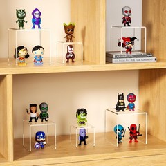NIUBEE 2 Set Acrylic Risers Display for Funko POP Figures,Clear Cake Stands for