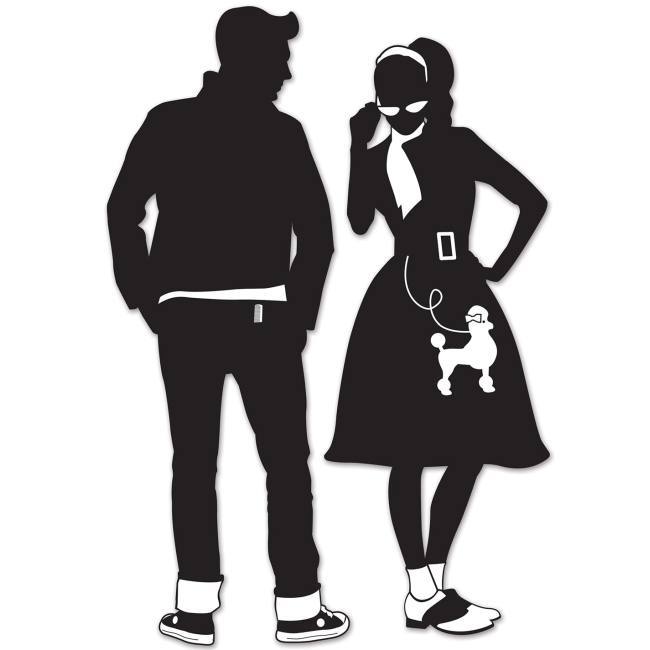 50’s Silhouettes 2 Pack 36″ Plastic 1950s Sock Hop Diner Ice Cream Parlor Party