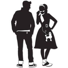 50’s Silhouettes 2 Pack 36″ Plastic 1950s Sock Hop Diner Ice Cream Parlor Party
