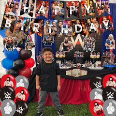 Wrestling Birthday Decorations,Wrestling Boxing Match Party Supplies Include Hap