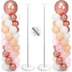2 Sets 163 Pcs Pink Metallic Rose Gold Balloons Column Stand Kit Bridal Party…