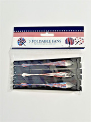 3 Pack Mini July 4th Patriotic Foldable Paper Folding Accordion Hand Fans
