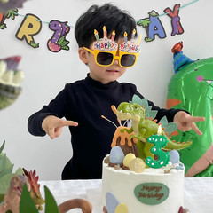 Green Number 2 Dinosaur Candle for Boy Birthday Party Decorations, 2Nd Birthday