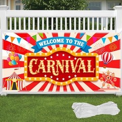 Carnival Backdrop 71×35 Inch Welcome to the Carnival Banner – Circus Carnival