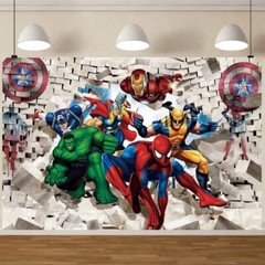 Avengers Spiderman Hulk Backdrop Birthday Party Banner Studio Home Background