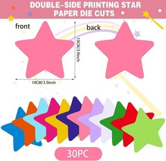 360 Pcs Star Cutouts Paper 3.9 Inch Assorted Color Die Cuts for DIY Craft Projec