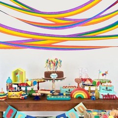 15 PCS Rainbow Crepe Paper Rolls Streamer Decoration Pride Birthday Party