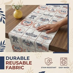 Versatile 4th of July Table Runner – Indoor/Outdoor Use, Patriotic 250th Decor