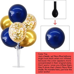 4 Set Navy Blue Gold Balloon Stand Kit Table Centerpiece Graduation 2026 Party