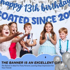 Fulmoon Dark Blue 13th Birthday Banner