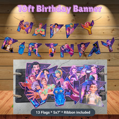 Kpop Gift Box Party Supplies birthday decoration balloon topper demon hunters