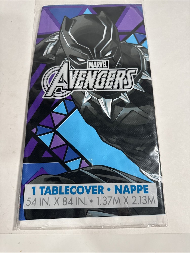 2 Pk -Marvel Avengers Black Panther 54”x 84” Plastic Tablecover – Birthday/Party