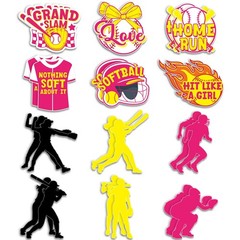 24 PCS Large Size Softball Cutouts 714 Inch Paper Home Run Party Decor