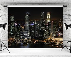 10x8ft City Backdrop Modern City Night View Skyscraper Urban Skyline Photogra…