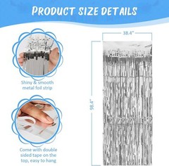 Accevo Silver Party Streamers 3Pack Metallic Tinsel Foil 3 Pack,