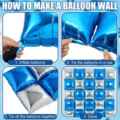 133 Pcs Graduation Decorations 2026 Kit Class of 2026 Blue Silver Balloons Arch