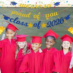 Graduation Banner 2026, Gold Glitter-We Are So Proud of You Graduation Party …