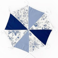32Ft Blue Floral 5.5in x 7in (each flag), 32.8 Feet total length, Flora