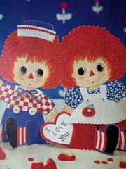Vintage Hallmark Raggedy Ann and Andy «I Love You» Centerpiece Party Decoration