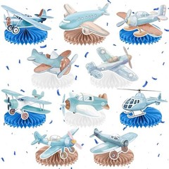 10Pcs Airplane Party Decorations – Honeycomb Centerpieces Table