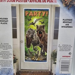 3 Jurassic World Party Door Posters 2.25′ X 5′ Feet Plastic Birthday Retirement