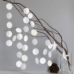 White Circle Garland White Party Decorations Winter Wonderland Hanging Streamers