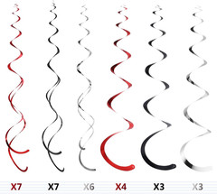 30pc Rock and Roll Retro Hanging Swirl Decorations 50s 60s Party Ceiling