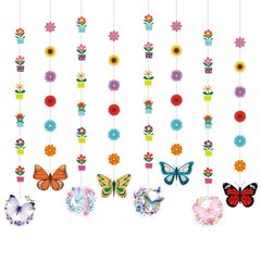 Butterfly Flower Decorations – 8 Pack Spring Flower Butterfly Hanging Party D…