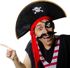 2 Pieces Pirate Hat Skull Print Pirate Captain Costume Cap – Pirate Accessori…