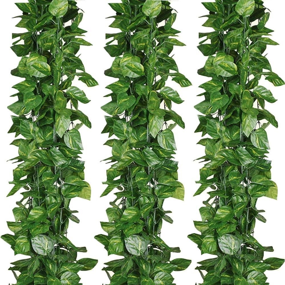 84 feet Artificial Vines Greenery Garland Fake Hanging Scindapsus/12 Strands