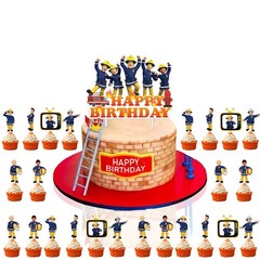 Fireman Sam Birthday Party Decor Supplies Balloons Banner Cake Toppers Kids