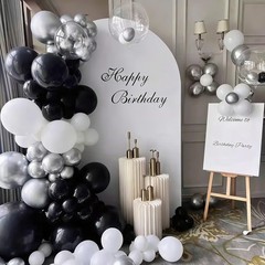 145pcs Black Balloons Different Sizes 18″ 12″ 10″ 5″ Black Latex Balloon Garl…