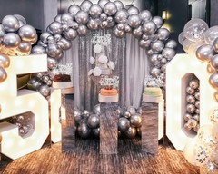 Silver Glitter 50th Birthday Cake Topper Cheers to 50 Years Party Decor