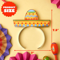 24 Pcs Cinco De Mayo Sombrero Headbands for Mexican Themed Fiesta Party Party