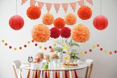 33pcs Party Decorations Supplies Set, Lanterns Tissue Pom Poms Flowers Tassel…