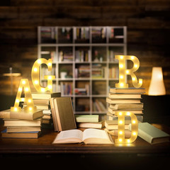 Graduation Decorations 2026 – 4PC Large Light up Letters GRAD Sign, LED Marquee