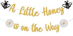 A Little Honey Is on the Way Banner – Bumble Theme Baby Shower Decor, Bee Pregna