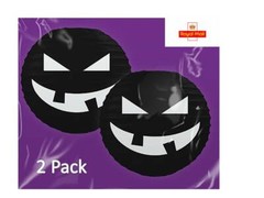 Pumpkin Paper Lantern 2 Pack Black or Orange Halloween Party Decoration Scary