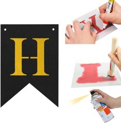 DIY Black Custom Banner Kit – 18 Pennants & A-Z Stencil for Every Celebration