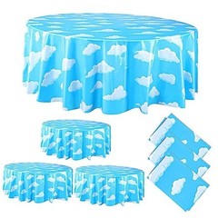 Pieces Blue Sky Whites Party Tablecloth 84» Cartoon Story Tablecloth 6 Cloud