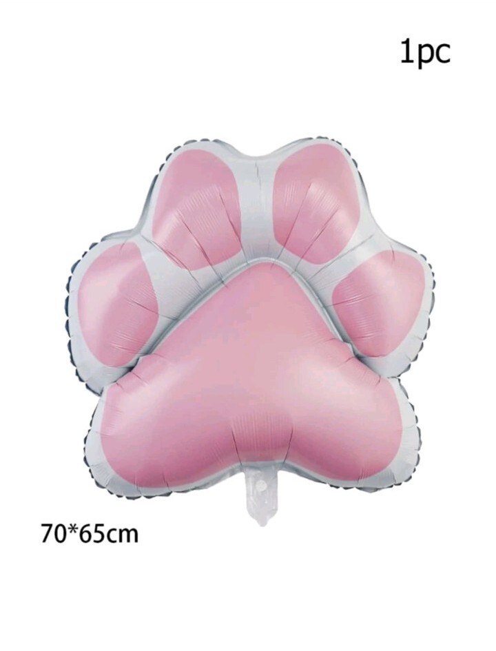 Pink Paw Shape Balloon Animal Dog/Cat Birthday Party Balloon 1pc. (U)