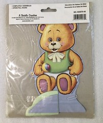Beistle Teddy Bear 8″ Honeycomb Table Centerpiece Rainbow Baby Rattle 2003 NEW